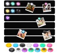 Magnetic Board Strip Stainless Iron Bulletin Bar Board 6PCS Self Adhesive Memo Board Frameless Wall Whiteboard Strip with 20PCS Magnet for Home Office Fridge Photo Wall