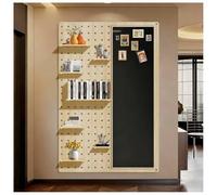 Magnetic Board, Wood Magnet Bulletin Board,Pegboard Combination Kit,for Wall, Refrigerator, Magnetic Board Display Notes, Photos(Natural-a,80X160 CM)