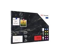 Magnetic Boards MetalBoard Black Marble, Black Golden Marble 60x40cm a Magnetic Metal Poster for All Types of Magnets + a Set of Accessories Included