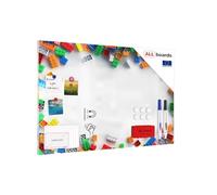 Magnetic Boards MetalBoard Bricks Blocks 90x60cm a Magnetic Metal Poster with an Imprint for All Types of Magnets, Wall Mounted Durable 3D Printed + a Set of Accessories Included