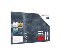 Magnetic Boards MetalBoard Gray Marble, Decorative Marble, Marble Surface 90x60cm a Magnetic Metal Poster for All Types of Magnets + a Set of Accessories Included