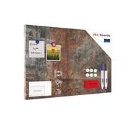 Magnetic Boards MetalBoard Rust Corrosion 60x40cm a Magnetic Metal Poster with an Imprint for All Types of Magnets, Wall Mounted Durable 3D Printed + a Set of Accessories Included