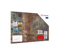 Magnetic Boards MetalBoard Rust Corrosion 90x60cm a Magnetic Metal Poster with an Imprint for All Types of Magnets, Wall Mounted Durable 3D Printed + a Set of Accessories Included