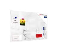 Magnetic Boards MetalBoard White Marble, Decorative Marble, Marble Surface 60x40cm a Magnetic Metal Poster for All Types of Magnets + a Set of Accessories Included