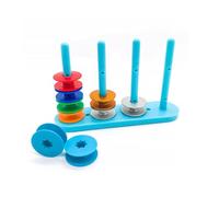 Magnetic Bobbin Holder, Thread Organizer for Sewing Machine, Plastic Bobbin Storage Rack with 20 Pcs Metal Bobbins, Compact Design for Home and Factory Use (4 Column)