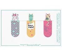 Magnetic Bookmark Love Cats Set of 3 Magnetic Bookmark Cat Charming Illustrated