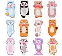 Magnetic Bookmark Set for Kids, 12 Pcs Cute Animal Designs with Strong Magnets, Double-Sided for Reading & Fridge Use, Educational Gift for Children
