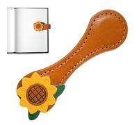 Magnetic Bookmark - Vintage Leather Page Holder, 1 Piece Pu Book Clip for Reading Stability, Clamping Marker with Secure Magnets, Stationery, Retro Corner for Notebook, Novel and Diary