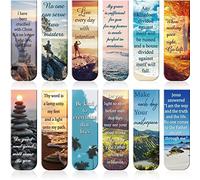 Magnetic Bookmarks Bible Verse Page Clip Scripture Magnet Page Markers Assorted Inspirational Book Markers Set with Landscape for Students Teachers Reading (12 Pieces)