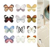 Magnetic Bookmarks, Butterfly Shape, 12-Pack, Blue, Yellow, and Brown, Personalised Bookmark, Perfect as a Thoughtful Gift for Students, Colleagues, or Friends, Approximately 5 cm Long