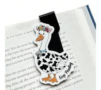 Magnetic Bookmarks for Women, Cute Cow Patterned Goose Book Markers for Reading Lovers, Strong Page Clips for Students & Teachers, Unique Goose Gifts for Women Men, Book Club Gift Ideas for Readers
