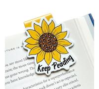Magnetic Bookmarks for Women, Cute Sunflower Book Markers for Reading Lovers, Strong Page Clips for Students & Teachers, Unique Sunflower Gifts for Women Men, Book Club Gift Ideas for Readers