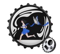 Magnetic Bottle Opener, 3.1 Inch Round Fridge Magnet, Funny Beer Cap Shape Design, Abstract Woman Butterfly Bottle Opener for Kitchen, Bar, Office