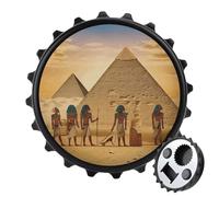 Magnetic Bottle Opener, 3.1 Inch Round Fridge Magnet, Funny Beer Cap Shape Design, Ancient Egyptians Bottle Opener for Kitchen, Bar, Office
