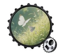 Magnetic Bottle Opener, 3.1 Inch Round Fridge Magnet, Funny Beer Cap Shape Design, Butterfly Bottle Opener for Kitchen, Bar, Office