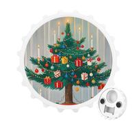 Magnetic Bottle Opener, 3.1 Inch Round Fridge Magnet, Funny Beer Cap Shape Design, Christmas Decorations Bottle Opener for Kitchen, Bar, Office