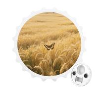 Magnetic Bottle Opener, 3.1 Inch Round Fridge Magnet, Funny Beer Cap Shape Design, Moth Butterfly Bottle Opener for Kitchen, Bar, Office