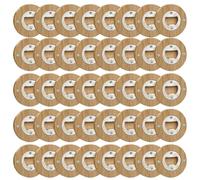 Magnetic Bottle Opener for Fridge 40Pcs Round Wooden Bottle Opener Magnet Space-Saving Beer Opening Tool for Bar, Club, Household