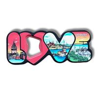 Magnetic Bottle Opener - Travel Souvenir - Various Cities & Countries Souvenir Bottle Opener with Cities Countries Motifs (ISTANBUL LOVE)