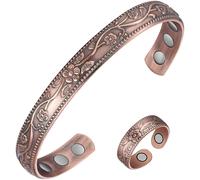 Magnetic Bracelet Ring Set Pure Copper Arthritis Pain Anxiety Relief