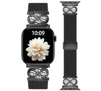 Magnetic Braided Infinity Loops Band Compatible with Apple Watch Bands Women 41mm 40mm 38mm 42mm, Stretchy Nylon Elastic Sport Replacement Strap Wristband for iWatch Series 11 10 9 8 7 6 5 4 SE 3 2 1