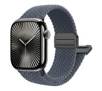 Magnetic Braided Stretchy Loop - Compatible with Apple Watch Band 42mm 46mm 40mm 41mm 44mm 45mm 38mm Ultra 3/2 49mm Women Men,Elastic Woven Fabric Nylon Strap for iWatch 11 10 9 8 7 6 5 4 3 SE Ultra