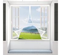 Magnetic Bug Mesh Curtain 154 x 130 cm Automatically Closes, Keep Bugs Out, Without Drilling, Easy to Install, Screens for Curtain for Patio Door/Balcony Door, White