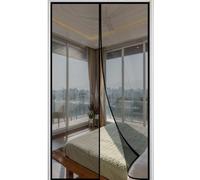Magnetic Bug Mesh Curtain 265x195cm Insect Door Screen Heavy Duty Bug Mesh Curtain Full Frame Magic Tape No Gap Keeps Bugs Mosquito Out Pets and Kids Friendly Black