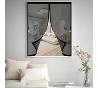 Magnetic Bug Mesh Curtain 69 x 59 cm Automatically Closes, Keep Bugs Out, Without Drilling, Easy to Install, Mesh Curtain Anti Mosquito for Patio Door/Balcony Door, Black