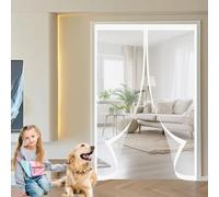 Magnetic Bug Mesh Door 106 x 260 cm Anti Mosquito, Keep Fresh Air in, Portable, Foldable, Custom Sizes, Doors Screen Mesh for Patio Door/Balcony, White