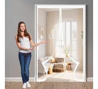 Magnetic Bug Mesh Door 280 x 360 cm Anti Mosquito, Keep Fresh Air in, Portable, Foldable, Custom Sizes, Doors Fly Screens Fly Screens for Double Door/French Doors, White