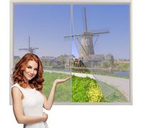 Magnetic Bug Screen for Window 60x110cm Grey Magnetic Fly Screen Window-with Magnet Hook&Loop-Without Drilling Top-to-Bottom Seal Automatically-for Balcony Sliding Doors