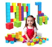 Magnetic Building Blocks, 1.58 inch Large Magnetic Stacking Cubes for Toddlers, Sensory & Montessori Toys for Boys & Girls 1 2 3 Years Old (Large Blocks for Age 1+ (24 PCS)