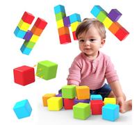 Magnetic Building Blocks, 1.65 inch Large Magnetic Stacking Cubes for Toddlers, Sensory & Montessori Toys for Boys & Girls 1 2 3 Years Old (Large Blocks for Age 1+ (12 PCS)