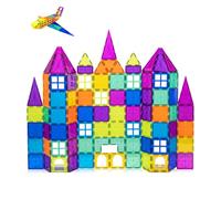 Magnetic Building Blocks 120Pcs Set - Magnetic Tiles for Kids Construction Toys - STEM Kids Games for 3 4 5 6 7 Year Old Boys, Girls - Crafted with Advanced Ultrasonic Welding Process for Safety