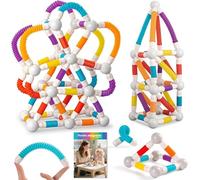 Magnetic Building Blocks Telescopic Stick toy Construction Set, Educational STEM Toy with Flexible Tubes and Connectors, for 3-8 Year Old Kids, Educational Sensory Toys Birthday 26-piece set