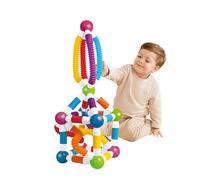 Magnetic Building Telescopic Stick Toy for 3-8 Year Old Kids,Colourful Sensory Building Blocks Magnet Stacking Toys Set Educational Sensory Toys with Flexible Tubes Connectors Gift for Child (36pcs)