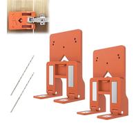 Magnetic Cabinet Door Hinge Spacer, Gap Alignment Tool for Easy Hinge Installation,Achieve Consistent 2.6mm Door Gap,Quick Alignment Tool Mounting Assist for Doors Cabinet Hinges (Orange+Drill 2pcs)