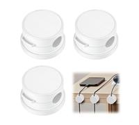 Magnetic Cable Clips, 12 Counts Magnetic Cord Organizer, ABS + Magnet Cable Management Clips, No Trace Cable Holder for Desk, Charging Cords, Headphones Wires (White-Round)