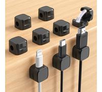 Magnetic Cable Clips, Adjustable Cord Holder Management, Adhesive Wire Keeper Organizer for Home Office Desk Phone PC Car Wall Desktop Nightstand Appliance (9-Pack Black)
