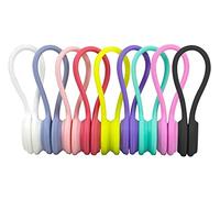 Magnetic Cable Organisers, 9 Pcs Silicone Reusable Wire Organiser Clips Multicolor Magnetic Cable Cord Tidy Clip Twist Ties for Headphone Cable USB Wire Management, 9 Colors