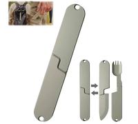 Magnetic Camping Utensils 2 in 1 Reusable Outdoor BBQ Utensils Removable Fork and Spoon Convenient Tableware for Travel Hiking Wilderness (2 Pack)