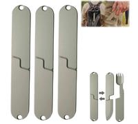 Magnetic Camping Utensils 2 in 1 Reusable Outdoor BBQ Utensils Removable Fork and Spoon Convenient Tableware for Travel Hiking Wilderness (3 Pack)