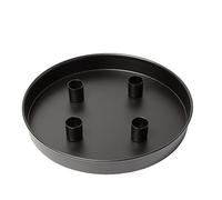 Magnetic Candle Tray Black for Taper Candles - 25 cm - Metal Candle Holder with 4 Magnetic Holders - Advent Holiday Candles Stand Decorative Tray Round