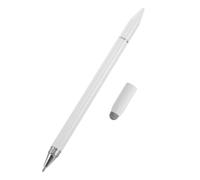 Magnetic Capacitive Stylus Pen White Alloy Plastic with Fine and Disc Tip | Anti-scratch Stylus Tip, Replacement Tip Included, for Artists and Designers Using Screen Protectors