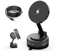 Magnetic Car Mount,Retractable Magnet Wireless iPhone Holder,360° Adjustable Cell Phone Holder,Strong Magnetic Car Phone Mount for Car/Mirror/Smooth Surface Compatible with iPhone 17 Pro Max/17 Air/16