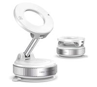 Magnetic Car Phone Holder for Mitsubishi L200 5(V) Single Cab | ab 2019, Suction Phone Mount 360° Rotatable, Foldable & Adjustable Vacuum Magnetic Car Mount,White