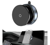 Magnetic Car Phone Holder - Six by Six by Five Circular Body with Vacuum Suction, Dashboard Grip Mechanism, Rotational Display Adjustment Function