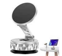 Magnetic Car Phone Holder | Vacuum Suction Phone Mount for Car - Automotive Interior Accessory, 360 Degree Rotation Smartphone Bracket for Gym Desktop