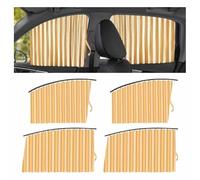 Magnetic Car Window Blinds for Dacia Spring 2025-2026, Sunshade Blackout Side Window Curtains UV Ray Protection Privacy Sun Shade Accessories,C/Gold-withstraps